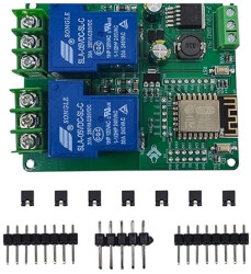 Moduł przekaźnika WiFi 2-kanałowy 30A ESP-12F płytka rozwojowa DC7-28V/5V ESP8266