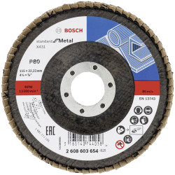 Bosch 2608603654 X431 Flap Disc 115mm Durable Consistent Metal Finish