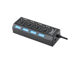 HUB USB 2.0 4-PORT AKTYWNY Z WYŁĄCZNIKAMI BEZ ZASILACZA