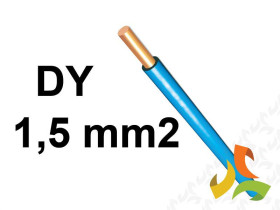 Przewód DY 1,5 mm2 niebieski (450/750V) jednożyłowy drut H07V-U (krążki 100m) 5907702816524 ELEKTROKABEL