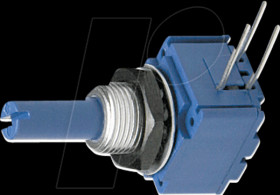 93R1A-R22-A22L Rotary Potentiometer, 250 kOhm, linear, 6 mm