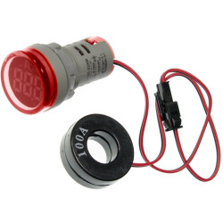Kontrolka LED amperomierz czerwo 22mm 100A min 0,6A 150W, 20-500VAC