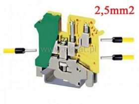 Złączka uziemiająca, śrubowa, piętrowa, 2,5mm2