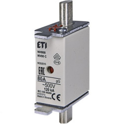 Wkładka mała BM WT-00C gG 80A K NH000 ETI 287063