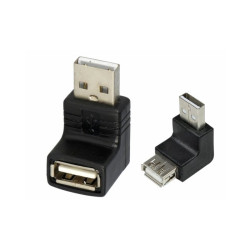 Przejście USB A-wt/A-gn kątowe Adapter