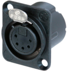 XLR panel socket, 5 pole, silver-plated, 1.0 mm², AWG 18, metal, NC5FD-LX-BAG