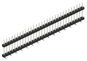 Pin header, 30 pole, pitch 2 mm, angled, black, SLY11SMD09230Z