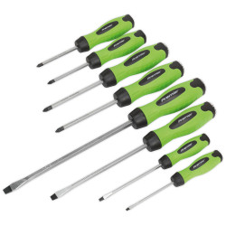 Sealey HV002 Screwdriver Set 8pc Hammer-Thru Hi-Vis