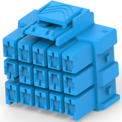 Plug housing, 15 pole, pitch 6 mm, straight, blue, 3-1971876-7