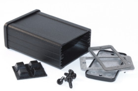 Aluminum RF enclosure, (L x W x H) 80 x 59 x 31 mm, black, IP54, 1457C801EBK