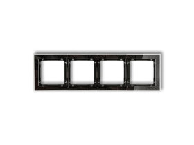 DECO Ramka 4 poczwórna uniwersalna transparentna DECO Art - efekt szkła (ramka: transparentna: spód: czarny) transparentny 52-12