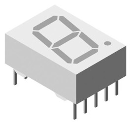 Wyświetlacz diodowy LED 7-segmentowy ze wspólną katodą 3,6 mcd RH DP, Czerwony 13mm Vishay 640 nm