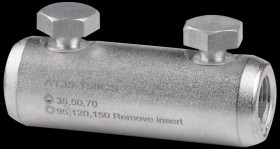 Łącznik rurkowy ze zrywalnymi śrubami aluminium 150mm2 Al do kabla Tracon
