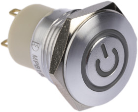 Nasadka przełącznika Zatrzaskowy SPST średnica wycięcia 16mm, montaż panelowy RS PRO