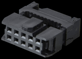 10-pin IDC socket with strain relief
