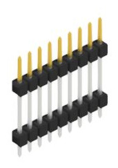 Pin header, 9 pole, pitch 2.54 mm, straight, black, 10056612