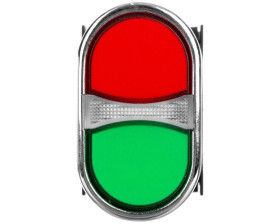 Przycisk sterowniczy dwuklawiszowy, niestabilny, kryty, 1NO+1NC, czerwono-zielony T0-B102K20KY