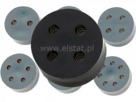 Przepust kabla; czarna guma; 4 żyły PG9 d 2.3mm;