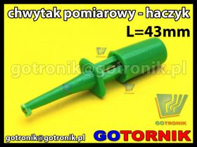 Chwytak pomiarowy haczyk L=43mm zielony