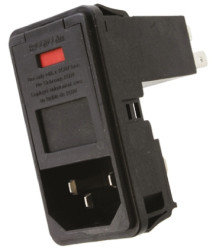 Gniazdo zasilające IEC z filtrem przeciwzakłóceniowym2 10A C14 TE Connectivity Zatrzask