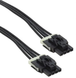 Kabel przewód-płytka, Nano-Fit, 250 V AC, 6,5 A, raster: 2.5mm, 1m, Cyna matowa, Czarny