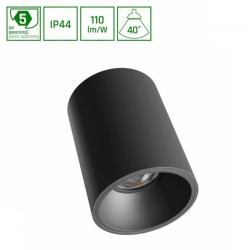 ORBITO NATYNKOWA 10W WW 230V 40ST IP44 UGR19 RA90 FI75X100MM CZARNY OKRĄGŁA 5 LAT
