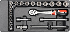 WKŁAD DO SZUFLADY ZESTAW KLUCZY NASADOWYCH 3/8 22 CZĘŚCI