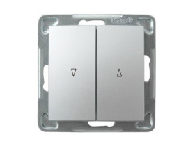 IMPRESJA Wyłącznik żaluzjowy z blokadą mechaniczną srebro ŁP-7YB/m/18 OSPEL