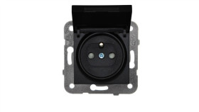 Panasonic Novella Gniazdo Z Klapką Ip44 Z/U Czarne 92105570M