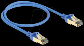 80332 Patch cable, Cat.8.1, F/FTP, Slim, 0.5 m, blue