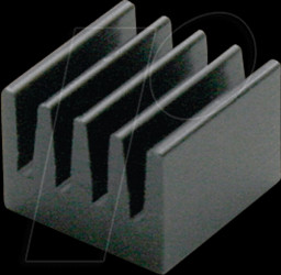 ICK SMD F 21 SA Heat sink 21mm 33 K/W black anodised