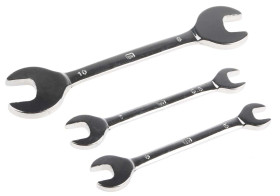 Zestaw narzędzi nastawnych Zestaw kluczy płaskich RS PRO 5 x 6 mm, 5,5 x 7 mm, 8 x 10 mm 3 szt. Stal chromowo-wanadowa