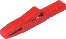 Alligator clip, red, max. 9.5 mm, L 80.5 mm, CAT O, socket 4 mm, 932146101