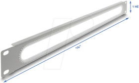 67276 19" 1U Cable Bushing with edge protection grey