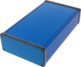 Aluminum enclosure, (L x W x H) 220 x 125 x 52 mm, blue, IP54, 1455Q2201BU