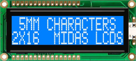 Wyświetlacz alfanumeryczny LCD, , Alfanumeryczny, Midas
