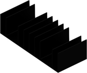 Extruded heatsink, (L x W x H) 75 x 180 x 48 mm, 1.25 to 0.6 K/W, black anodized, 10021159