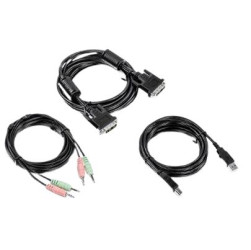 Kabel KVM, Gniazdo 3,5 mm, DVI-I, USB A - Gniazdo 3,5 mm, DVI-I, USB B, kolor: Czarny, Trendnet