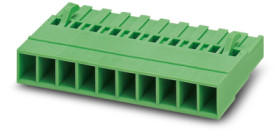Socket header, 3 pole, pitch 5.08 mm, straight, green, 1808829