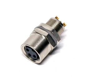 Złącze okrągłe M8 żeńskie proste do lutowania 3pin 60V T4033014031-000