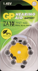 090.10D6 GP, Zinc Air, pack of 6, 1.4 V, 5.80x3.60