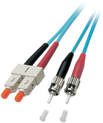 Duplex-jumper, ST to SC duplex, 25 m, OM3, multimode 50/125 µm, O7353.25