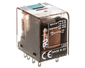 Przekaźnik wtykowy serii PT 2P 24V DC szerokość 22,5mm LZX:PT270024
