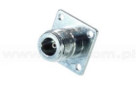 Złącze żeńskie N do obudowy, lutowane, panelowe