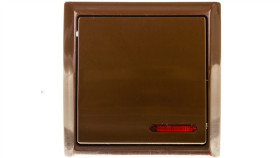Bis Łącznik Pojedynczy Z Podświetleniem Brązowy Łn-1Bs/24