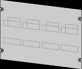 Aperture, rectangular, sheet steel, (W x H x D) 800 x 500 x 10 mm, light gray, 8PQ2050-8BA13