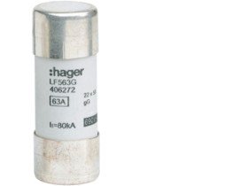 Bezpiecznik 22x58 gG 63A cylindryczny HAGER
