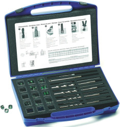 Zestaw do naprawiania gwintów zakres: M4 → M10 Böllhoff Wkładki: M4 x 4 mm (x20); M4 x 6 mm (x20); M4 x 8 mm