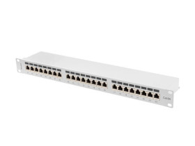PATCH PANEL 24 PORT 1U 19” KAT.6A EKRANOWANY SZARY LANBERG