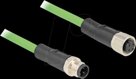 80409 M12 cable, D-coded, 4 pin plug / socket, 5 m